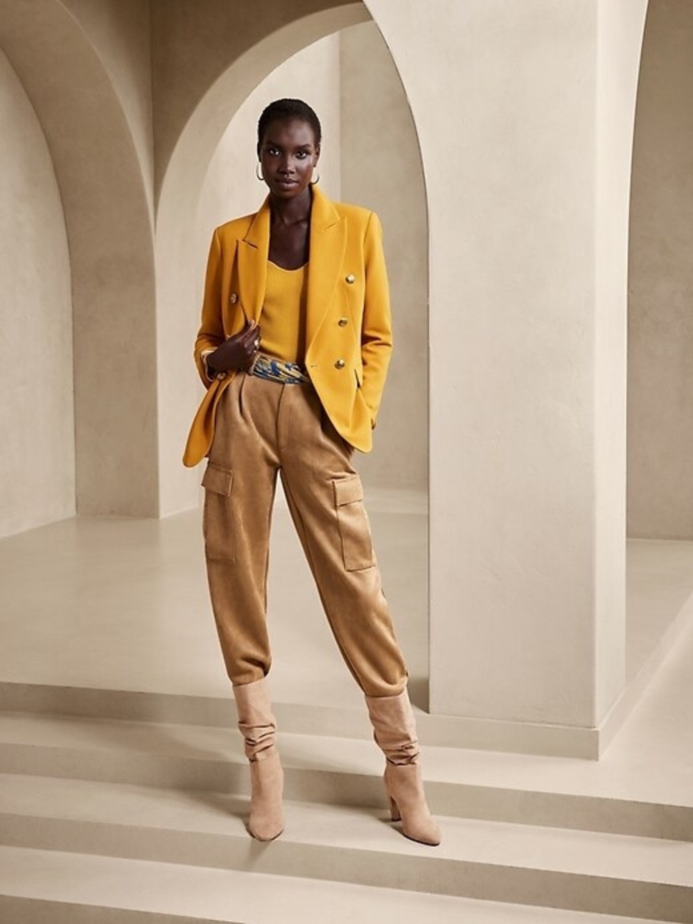 Banana Republic Vegan Suede Cargo Pants - Whiskey, Women’s 14